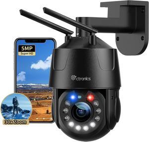 Ctronics 5MP 30X Optical Zoom Metal Security Camera WiFi Outdoor with Auto Cruise & Zoom, Surveillance Cameras 492ft Night Vision,Human/Motion Detection,IP66