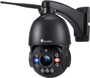 Ctronics 5MP 30X Optical Zoom Security Camera WiFi Outdoor, 360°View Dome Surveillance Cameras with Auto Cruise & Zoom, 164ft Color Night Vision,Human Detection,IP66