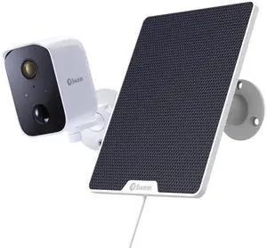 Swann CoreCam Solar Wireless Security Camera, 1080p HD Indoor/Outdoor Home, Night Vision, IP65, Heat Motion Detection, Weatherproof, 2-Way Talk, Siren, Local 32GB & Cloud Storage, Solar Panel, 1 Pack