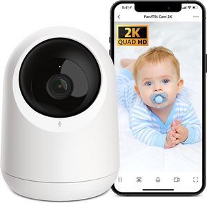 SwitchBot Baby Monitor with Camera, Audio Two-Way Talk, Pan/Tilt Cam 2K Ultra HD for Home Security, Indoor Camera WiFi 2.4G Works with Alexa & Google Home, Night Vision, Motion Tracking, Privacy Mode