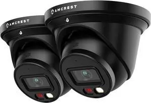 Amcrest 2-Pack AI Turret IP PoE Camera w/ 49ft Nightvision, Security IP Camera Outdoor, Built-in Microphone, Human & Vehicle Detection, Active Deterrent,129° FOV, 5MP@20fps 2PACK-IP5M-T1277EB-AI