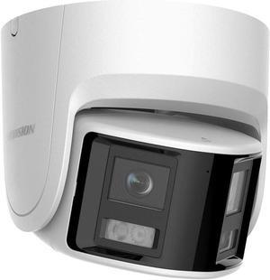 HIKV DS-2CD2347G2P-LSU/SL 2.8mm 4MP Panoramic Color-VU Turret PoE IP Camera Outdoor, Active Strobe Light&Audio Alarm, Smart Human/Vehicle Detection, 24/7 Colorful Imaging, Built-in Audio, H.265+, IP67