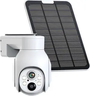 Camcamp 4MP Battery Powered WiFi Camera with Solar Panel, Spotlight, PTZ, 2-Way Audio, Smart Human Detection, Cannot Work Alone, Only Compatible SC23 Solar Security Camera System