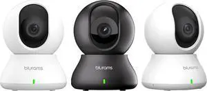 blurams Cameras for Home Security 3Pcs, Security Camera 2K, Indoor Camera for Home/Baby/Dog, Motion Tracking, IR Night Vision, 2-Way Audio, Siren, Compatible with Alexa & Google Assistant & IFTTT