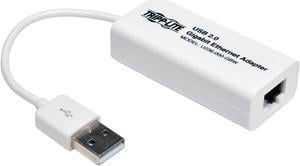 TRIPP LITE USB 2.0 Hi-Speed to Gigabit Ethernet NIC Network Adapter, White (U236-000-GBW)