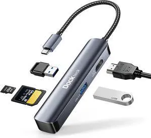 USB C Hub Multiport Adapter - Dockteck 5 in 1 USB-C Dongle Hub with 4K 60Hz HDMI, USB 3.0 5Gbps Data, SD/Micro SD Card Reader for MacBook Pro/Air, iPad Pro/Air, Surface Pro, XPS, Laptops USB C Hub Multiport Adapter - Dockteck 5 in 1 USB-C Dongle Hub with 4K 60Hz HDMI, USB 3.0 5Gbps Data, SD/Micro SD Card Reader for MacBook Pro/Air, iPad Pro/Air, Surface Pro, XPS, Laptops