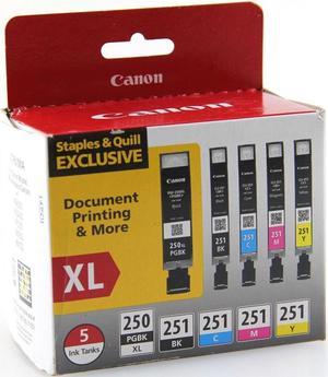 Canon PGI-250XL CLI-251 Cartridges 6432B011 5 Pack CMYK