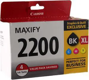 Canon PGI-2200 XL Black High Yield Color Cyan Magenta Yellow Ink Cartridges