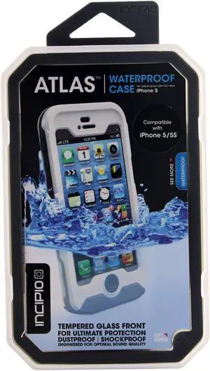 Incipio Atlas Waterproof  Case for iPhone 5/5s  Retail Packaging - White/Gray