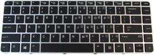 Backlit Keyboard w/ Silver Frame for HP EliteBook 745 G3 G4 840 G3 G4 Laptops - No Pointer