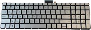 Silver Backlit Keyboard for HP Pavilion 15-AU 15-AW 15-BC Laptops
