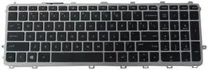 Keyboard w/ Silver Frame for HP Envy TouchSmart 15-J 17-J Laptops