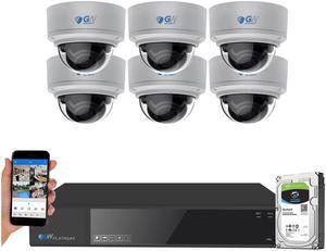 GW Security 4K (8MP) Smart AI Color Night Vision Security Camera System, 8 Channel H.265+ 8MP NVR, 6 x UltraHD 4K POE Microphone 2.8-12mm Varifocal Lens Human Detection Dome Camera