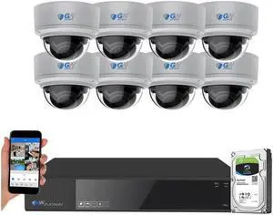 GW Security 4K (8MP) Smart AI Color Night Vision Security Camera System, 8 Channel H.265+ 8MP NVR, 8 x UltraHD 4K POE Microphone 2.8-12mm Varifocal Lens Human Detection Dome Camera GW Security 4K (8MP) Smart AI Color Night Vision Security Camera System, 8 Channel H.265+ 8MP NVR, 8 x UltraHD 4K POE Microphone 2.8-12mm Varifocal Lens Human Detection Dome Camera