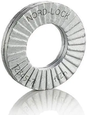 Wedge locking washer Carbon Stl Zinc flake coated thr. hard. M6 Lrg OD 20 glued pairs/pack