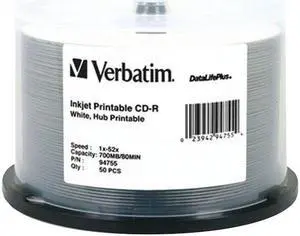 VERBATIM 700MB CD-R 50CT SPINDLE- Part # 94755