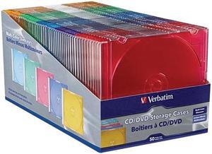VERBATIM CD/DVD COLOR SLIMCASES 50- Part # 94178