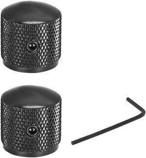 2pcs 6mm Metal Potentiometer Control Knobs For Electric Guitar Bass Volume Tone Knobs Black