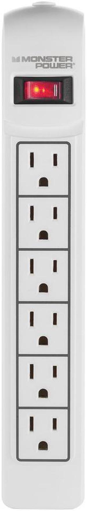 Monster Cable Essentials 600 6 Outlet Surge Protector (White)