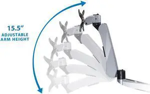 Mount-It! Modular Desk Mount Adjustable Monitor Arm Up to 24" Monitors Gray/Silver (MI-35111)