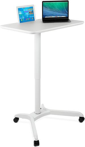 Mount-It! Standing Mobile Laptop Cart | Sit Stand Rolling Desk with Height Adjustable | 31.1" x 20.5" Platform