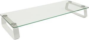 Mount-It! Glass Monitor Stand Desktop Riser | 27" Max Screen Size | 22" X 8"