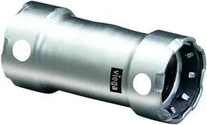 Viega Megapress 3/4" Stainless Steel 304 Coupling W/O Stop - Double Press Connection - Smart Connect Technology