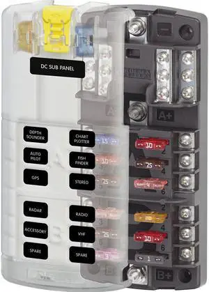 BLUE SEA 5032 ST-BLADE SPLIT BUS FUSE BLOCK