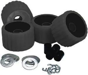 C.E. Smith Ribbed Roller Replacement Kit - 4 Pack - Black [29210]
