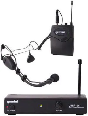 Gemini UHF-01HL Wireless Headset/Lavalier Combo System F2