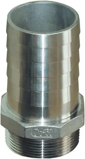GROCO 1 1/4 NPT X 1 1/4 ID HOSE BARB STRAIGHT FITTING