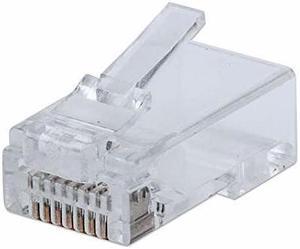 Intellinet 100-Pack FastCrimp Cat5e RJ45 Modular Plugs, UTP, 3-prong, for Solid & Stranded Wire, 100 Plugs in Jar