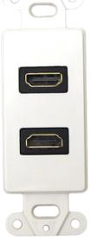 DataComm Electronics 20-4502-WH Decor Wall Plate Insert with 90deg Dual HDMI Connector