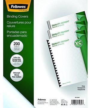 Fellowes Cover,Unpnchd,Ltr,200,Clr 5204303