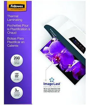 Fellowes Inc Laminating Pouch 3mil. Ltr 200/PK Clear 5244101