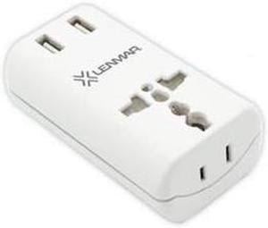 Lenmar Ac150usbw Ultra Compact All-in-one Travel Adapter With Usb Port (white)