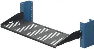 RackSolutions 1U 2Post Solid Cantilever Shelf 7in Depth - Flanged Down, 30lbs Capacity, High Quality 16 GA Steel, USA Made