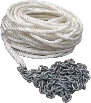 POWERWINCH 250' OF 5/8" ROPE 20' OF 5/16" HT CHAIN RODE
