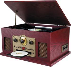 SYLVANIA(R) SRCD838 Nostalgia 5-in-1 Turntable/CD/Radio/Cassette Player with Auxiliary Input