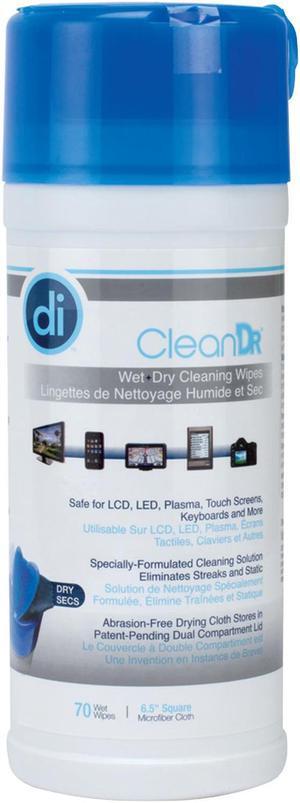 Digital Innovations 40308 Cleandr Wet/Dry Wipes, 70-Ct