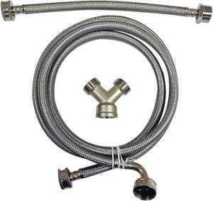 Certified Appliance Accessories(R) STMKIT1 Braided Stainless Steel Steam Dryer Installation Kit with Elbow, 6ft
