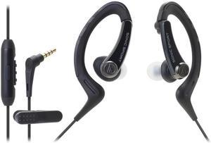 Audio-Technica ATH-SPORT1ISBK Sport In Ear Headphone With Ctlr Smartphone Waterproof Blk