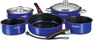 MAGMA NESTABLE 10 PIECE S.S. COBALT BLUE INDUCTION COOKWARE MAGMA NESTABLE 10 PIECE S.S. COBALT BLUE INDUCTION COOKWARE