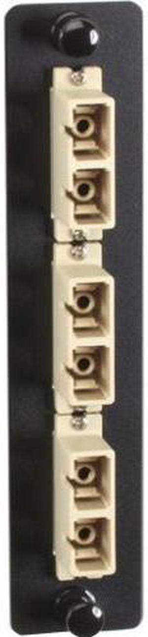 Black Box JPM451B Standard Adapter Panel, Bronze Sleeves, (3) Duplex Sc Pairs, Beige