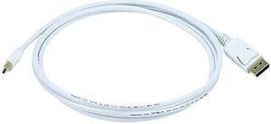 Monoprice 6ft Gold Plated 32AWG Mini DisplayPort to DisplayPort Cable - White