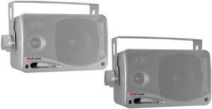 PYLE PLMR24S Pyle 3.5 3-Way Mini Box Speaker System Silver
