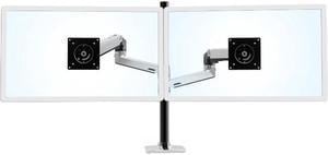 Ergotron 45-549-026 Lx Dual Stacking Arm Tall Pole - Desk Mount For 2 Lcd Displays - Aluminum, Steel - Polished Aluminum With Black Accents - Screen Size: Up To 40 Inch