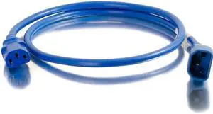 C2G 17480 18 AWG Power Cord - C14 to C13, 2ft (0.6m) Blue