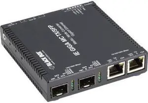 Black Box LGC340A 2 Gigabit Copper To (2) Sfp C Opper/Fiber Media Converter Nid