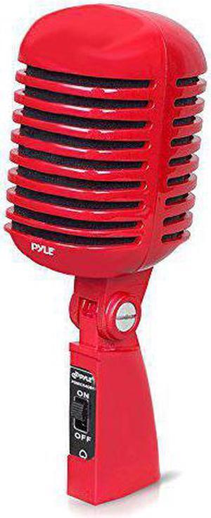Pyle Pro PDMICR42R Classic Retro Vintage-Style Dynamic Vocal Microphone (Red)